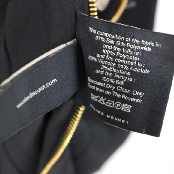 Roland Mouret Magnolia Black Mesh Jacquard Sheath Dress Textured Back Zip 12 M - Picture 9 of 9